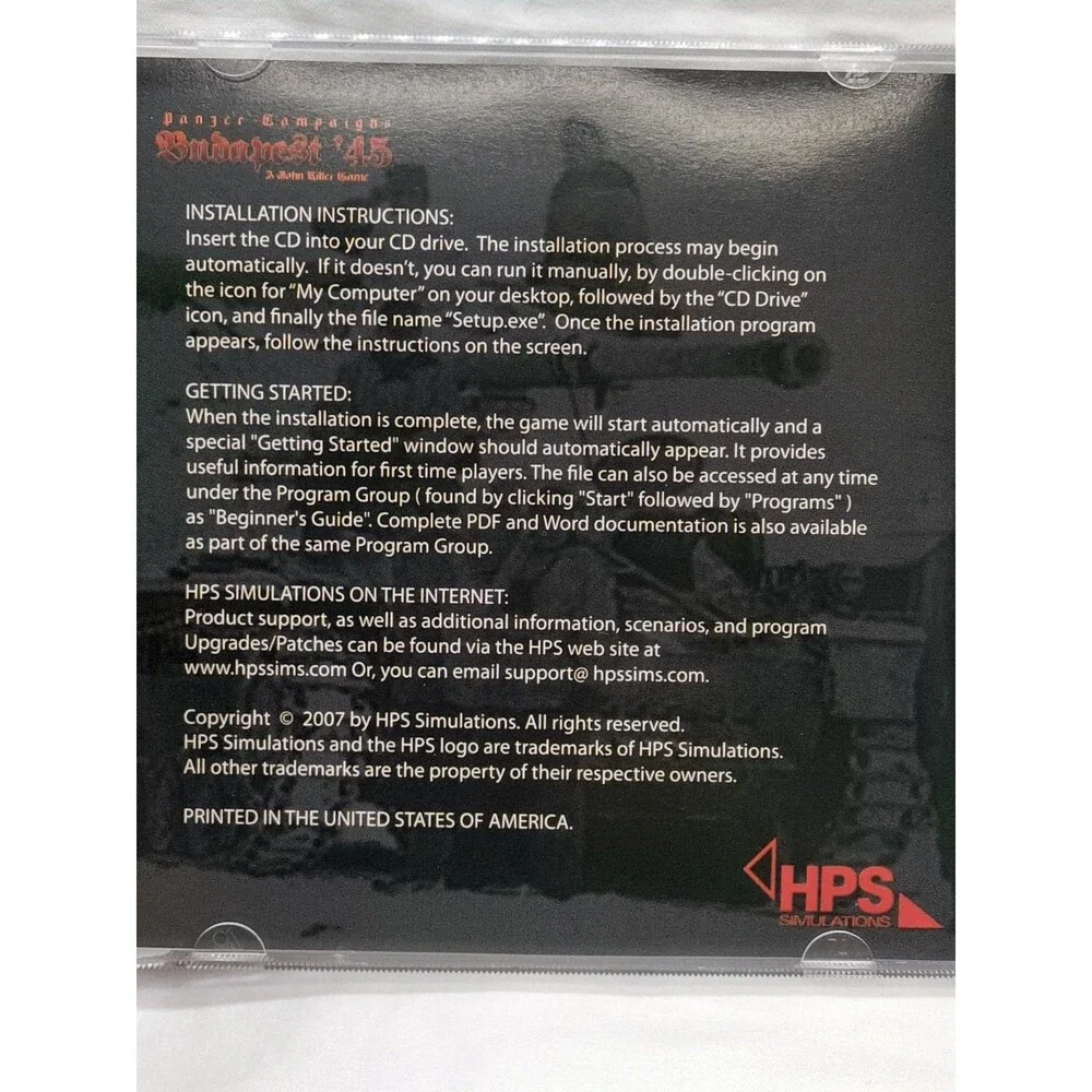 Panzer Campaigns Budapest '45 HPS John Tiller PC Video Game